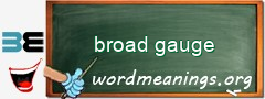 WordMeaning blackboard for broad gauge